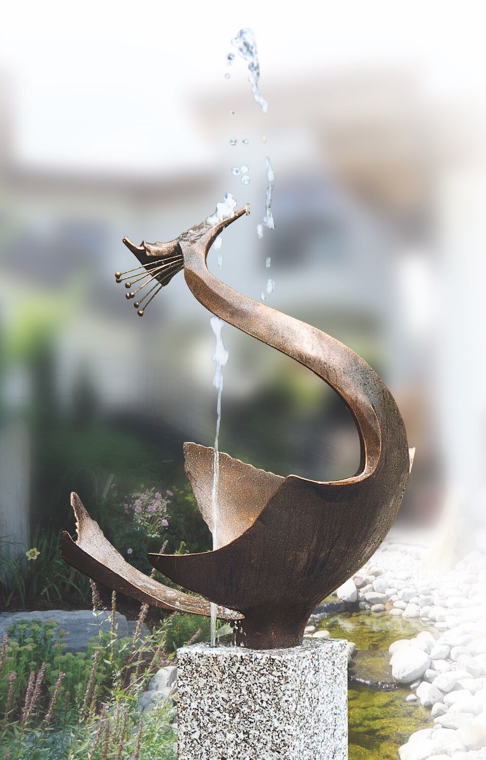 Bronzefigur REIHER, limitierte Künstlerbronze, Bronzeplastik